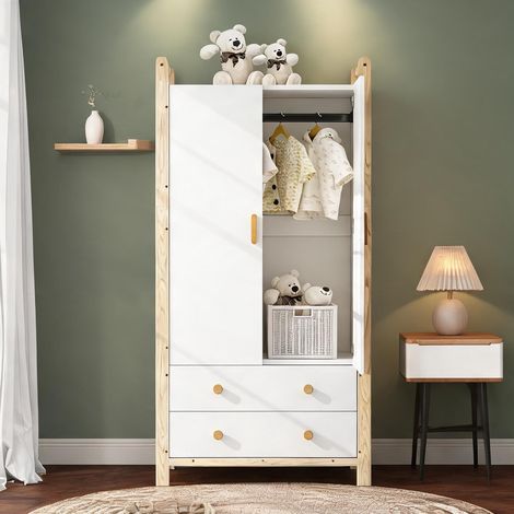 Armoire-penderie en bois massif MDF 90 x 45 x 180 cm (1/5)