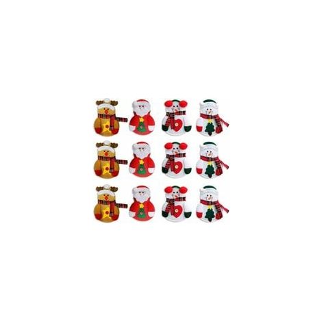 12er-Pack Taschen für Küchenutensilien mit Weihnachtskostüm-Design, Messer, Gabeln, Beutel, Weihnachtsmann, Schneemann, Elch, Weihnachtsfeier-Dekoration, Kindergeburtstagsgeschenk (1/5)