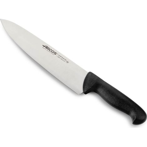 Cuchillo de cocinero Arcos Colour - Prof  292225 de acero inoxidable Nitrum y mango ergonómico de Polipropileno de color negro y hoja de 25 cm, funda display (1/5)