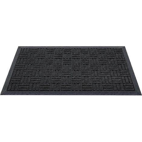 Tapis d'entrée extérieur, absorbant, robuste et résistant, antitache et anti-décoloration, dos antidérapant (1/5)