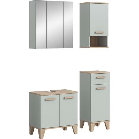 Star ensemble de meubles de salle de bains 109 cm vert clair. (1/5)