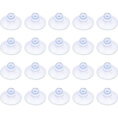 [NIEMALS VERWENDET] Packung mit 20 kleinen, transparenten Saugnäpfen aus Kunststoff, ohne Haken, 30 mm