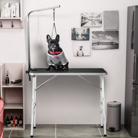 Mesa de peluquería canina plegable de acero OKMYHOME (1/5)