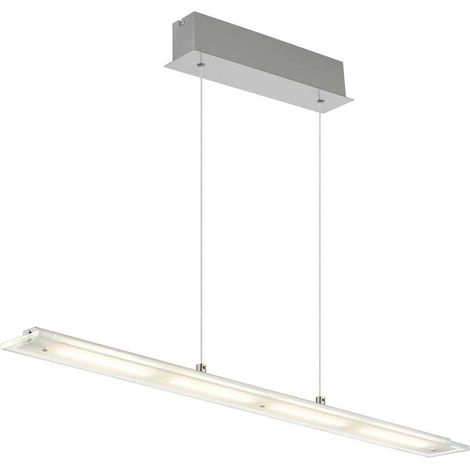 Pendelleuchte Hängeleuchte Deckenlampe Metall Nickel Glas Touchdimmer H 150 cm