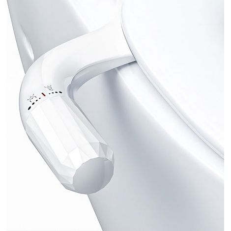 Asiento de inodoro con descarga manual, dos modos de descarga, presión de agua ajustable, ultradelgado y de fácil instalación, para mujeres mayores y embarazadas. (1/5)