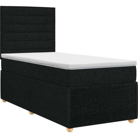 Maison Exclusive - Letto box spring con materasso Nero 100 x 200 cm Tessuto (1/5)