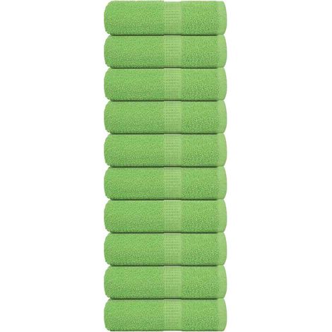 Gants de toilette FROGN, lot de 10, vert pomme, 30x30 cm, 360 g/m²