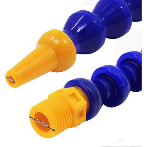 Tuyau de refroidissement flexible en plastique (lot de 6) - Bleu et jaune - 30 cm (embout rond 2 points, 300 mm) (1/2)