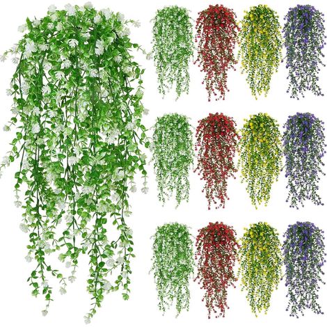 12 Plante tombante, 76cm, Fleurs artificielles, Plastique, Intérieur Extérieur (1/5)