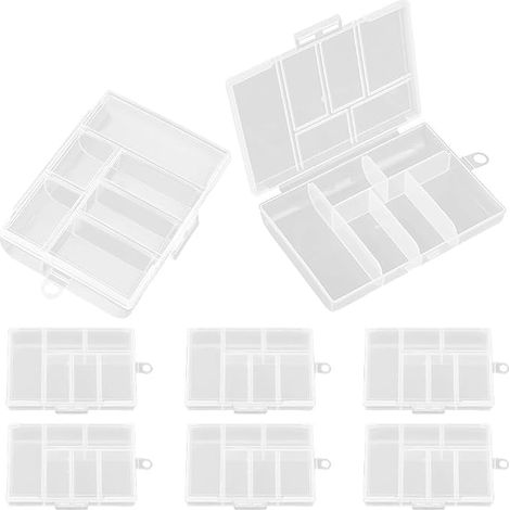 Transparent Mini Boîte de Rangement,mini boîtes de rangement rectangulaires vides en plastique transparent avec couvercles à charnière pour Perle Minuscule,petits articles (1172cm) (1/5)