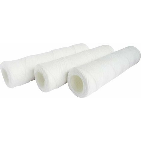 Paquete de 3 cartuchos de filtro de agua de bobina – Filtración de sedimentos de hasta 25 micrones – Tamaño estándar universal (1/5)