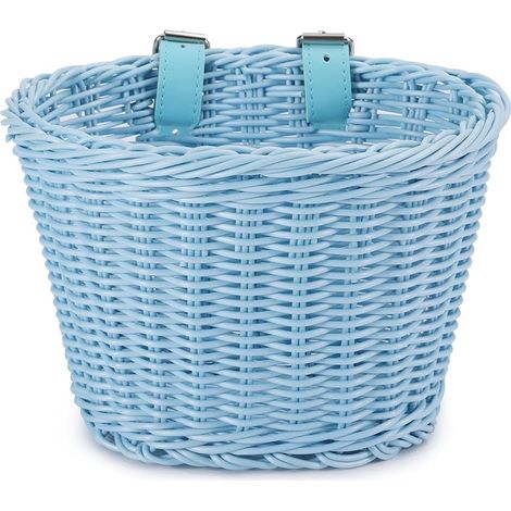 APEX Panier avant de vélo en rotin synthétique, panier de rangement pour guidon avant, panier de vélo en osier PE à la main et réglable (1/5)