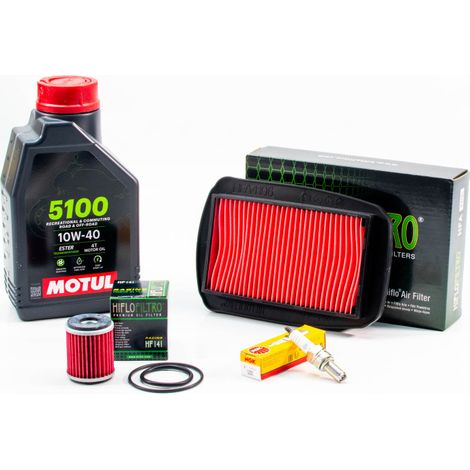 Kit Révision Filtres Bougies pour YAMAHA MT-125 de 2014 à 2019 - MOTUL 5100 10W40 1L