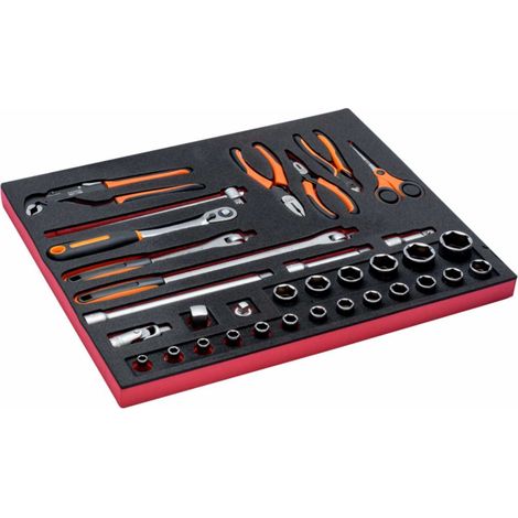 Bahco Fit&Go 3/3 Schaumstoffeinlage 1/2 Steckschlüssel-Einsatz-/Zangensatz  34 (1/3)