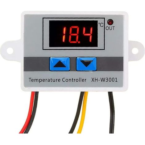 XH-W3001 Digital LCD Module de Contrôleur de Température, Microcomputer Thermorégulateur Thermocouple Thermostat avec Sonde étanche (12V/120W) (1/5)
