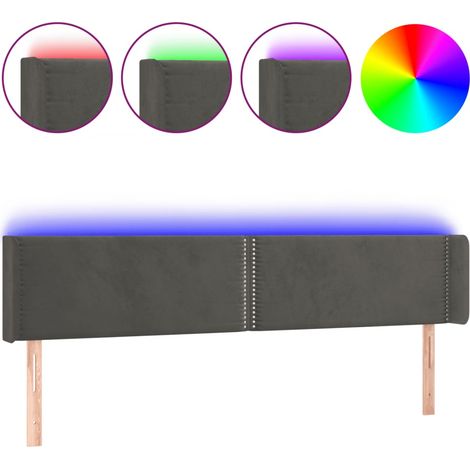 Maison Exclusive - Cabecero con LED de terciopelo gris oscuro 163 (1/5)