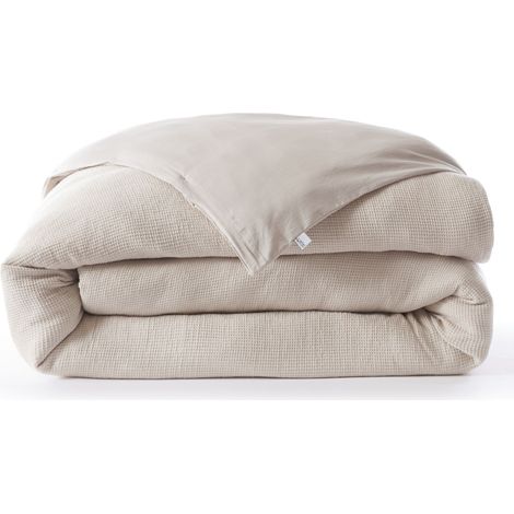 Housse de couette 260x240 nid d'abeille écru Terre de Nuit Maya - MAYA