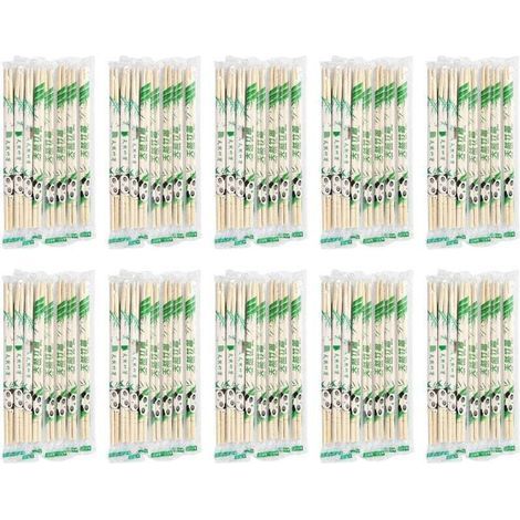 100 baguettes jetables, paquet séparé, baguettes rondes en bambou pour restaurants et usage domestique 19,5 x 0,5 cm/7,7 x 0,2 pouces (1/4)
