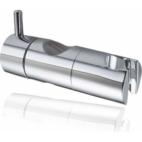 Curseur barre de douche Support Pommeau Douchette, Accroche Douche à Main Ventouse, Fixation Pommeau Douche Mural, Curseur Douche Universel Remplaçable Curseur (19mm, Argent) (1/4)