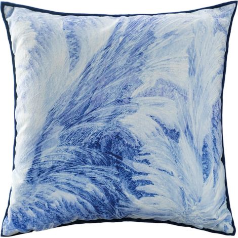 Federa decorativa 43x43 cm in morbido velluto con bordino effetto ghiaccio. (1/2)