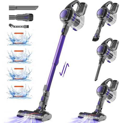 Aspirateur sans fil 40 000 Pa - 50 min/450 W - Avec bac à poussière de 1,6 l - 4 filtres HEPA - Pour tapis, sols durs, poils d'animaux (1/5)