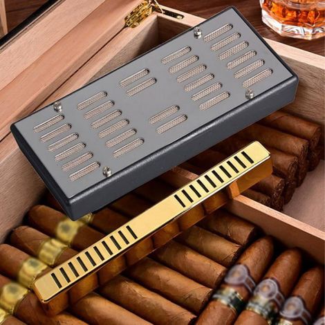 1 Humidificateur Cigare,Métal et Coton Polymère,Étanche,Noir et Argenté,Cave à Cigares Portable (1/5)