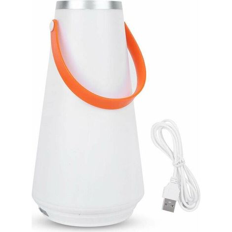 Linterna nocturna portátil con pantalla táctil recargable por USB  Linterna de camping portátil  Luz suave de 360°  Asa para colgar  1200 mAh