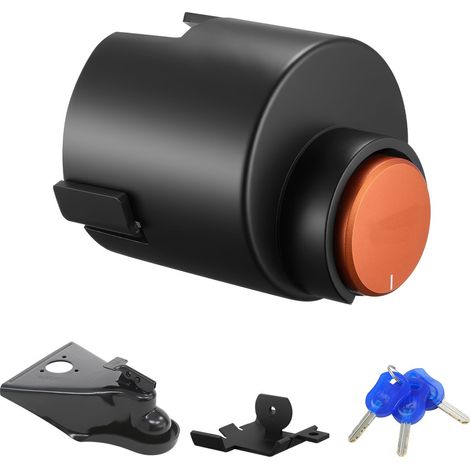 Serrure d'attelage pour remorque, compatible 58,6 mm, verrou robuste avec 3 clés, protège chaînes de sécurité, antirouille et antivol, idéale pour caravane, remorque et bateau. (1/5)