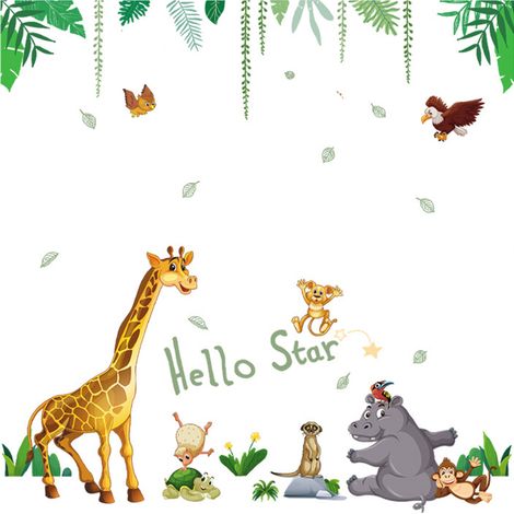 Autocollants Muraux Animaux De La Jungle - Arbre À Grimper Singe Décor Chambre Enfant - 1 Feuille 30 x 90 cm (1/5)