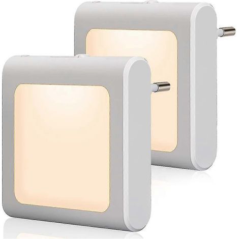 Portalámparas con luz nocturna y sensor crepuscular. 2 niveles de brillo ajustables. Luces direccionales de luz blanca cálida. (1/5)