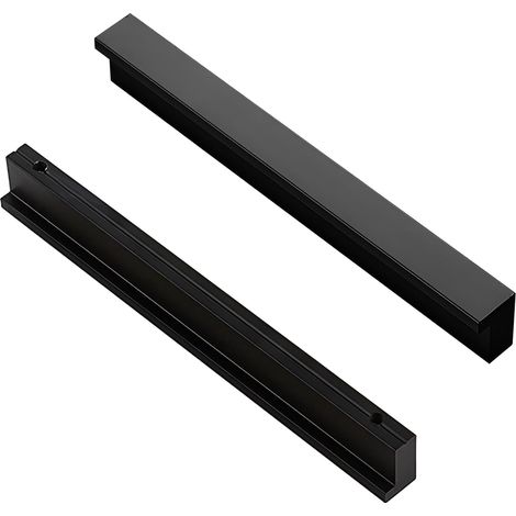 2x 90° L Boutons de portes Cuisine Chambre Porte Cabinet Poignées Poignée Porte Cabinet Bouton pour Tiroir Placard Intérieure Meuble Tirer, 192mm, Aluminium (1/5)