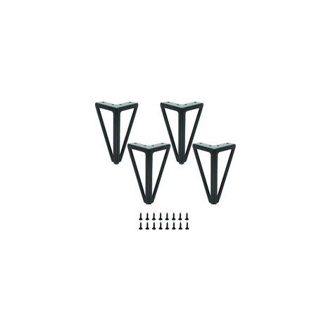 (15cm) Lot de 4 Pieds de Table en métal Noir Pieds de Meubles interchangeables pour Table Basse/TV/canapé/lit et Autres Pieds de Meubles avec vis.