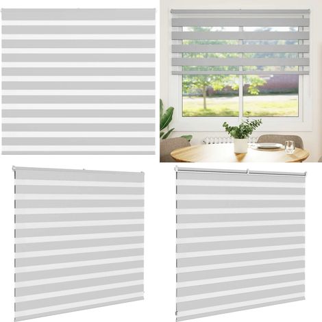 vidaXL Zebrarollo Hellgrau 155x100 cm Stoffbreite 150,9 cm Polyester (1/5)