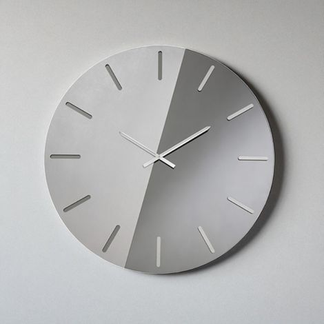 Orologio da parete MACK rotondo D80 cm bicolore Fume' e Argento (1/2)