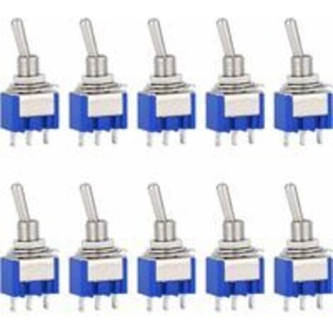 10 pièces AC 125 V 6A sur 3 broches Mini interrupteur à bascule 2 positions pour Arduino voiture camion bateau véhicule commutateur (1/5)