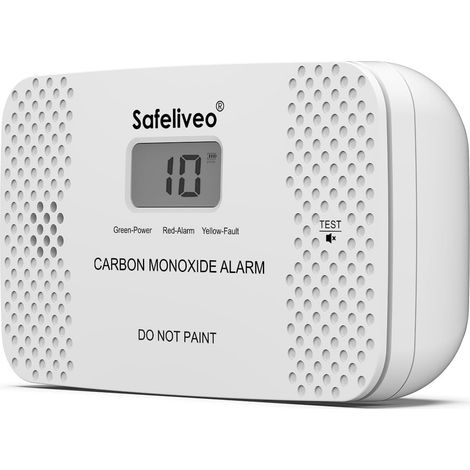 Détecteur de monoxyde de Carbone avec Affichage numérique, Alarme CO avec Batterie remplaçable - Détecteur Portable de monoxyde de Carbone pour Maison, Conforme à la Norme en 50291.(1 pièce) (1/5)