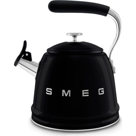 Smeg – Bouilloire traditionnelle 2.3L WKF01BL – Acier inoxydable noir – Compatible induction – Poignée silicone résistante à la chaleur