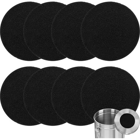 8 Pièces Filtres Compost Ronds, Filtre Anti Odeur, Filtre à Charbon Actif Convient aux Poubelles Jusqu'à 17 cm (1/5)