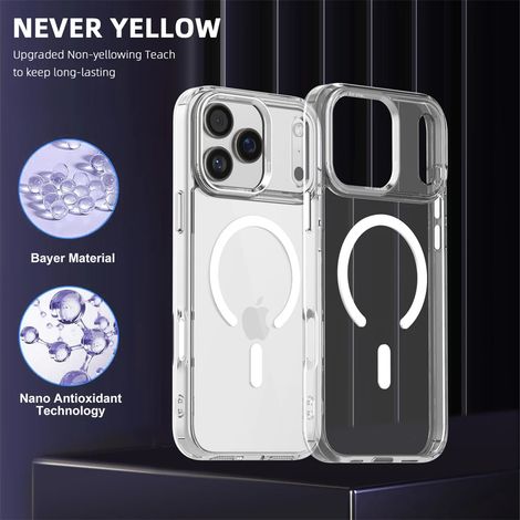 (iPhone 15, Blanc) Étui magnétique pour iPhone, compatible avec la recharge sans fil MagSafe. (1/5)