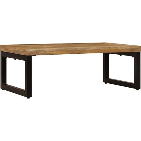Maison Exclusive - Tavolino da Salotto 100x50x35 cm Legno Massello Mango e Acciaio (1/5)