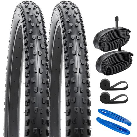 2-PCS 29 Pouces Montagne Vélo pneus 29x2.10/54-622 and 29 Pouces Vélo Chambre à air Schrader Valve with Compatible with 29x2.0 29x2.10 29x2.125 Vélo Bike pneus and Chambre à air (Y-772) (1/5)