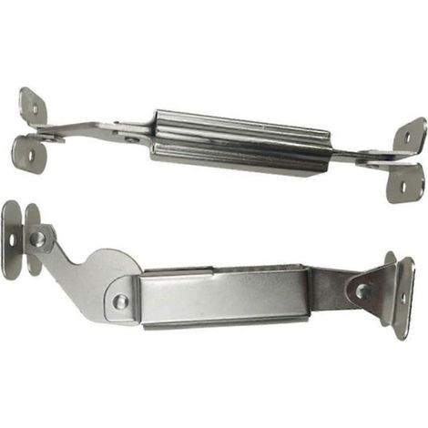 Veemoon Lot de 2 charnières de porte de placard en fer avec ressort et support relevé, couleur argent (1/5)