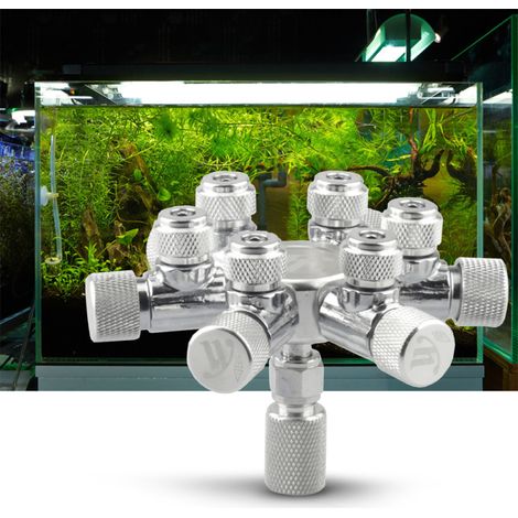 Régulateur de CO2 pour aquarium avec distributeur et vanne de réglage fin à aiguille pour régulateur de CO2 à 6 sorties (1/5)