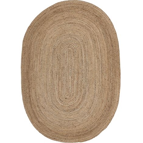 Alfombra de yute beige 160 x 230 cm trenzada suelo radiante sala de estar dormitorio Demirci