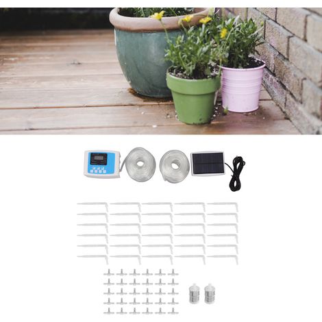 Kit de riego automático, grifo inteligente, jardín, batería de litio, ABS, 66 accesorios (1/5)