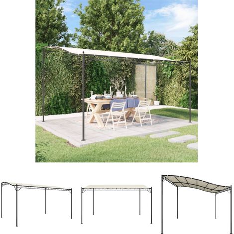 Stahlrahmen - vidaXL Markise Creme 4x3 m 180 g/m² Stoff und Stahl - Regenbeständig (1/5)