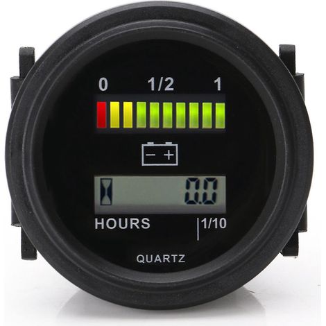 LCD-Digitalbetriebsstundenzähler mit LED-Batterieanzeige 12 V 24 V 36 V 48 V 72 V