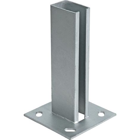 Aufschraubhülse Pfostenträger Pfostenschuh 40x60 mm Doppelstabmattenzaun Pfosten Feuerverzinkt