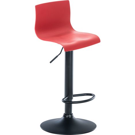 Barhocker Hover Kunststoff rot Metall matt schwarz