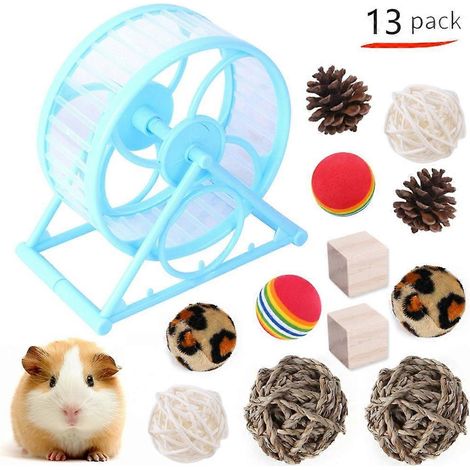 Roue d'exercice pour hamster, ensemble de jouets à mâcher pour hamster, roue de course silencieuse pour hamster (1/4)